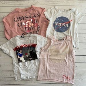 Girls novelty tee bundle Disney Barbie & nasa